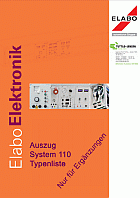 Auszug Elektronik System 110 - Typenübersicht